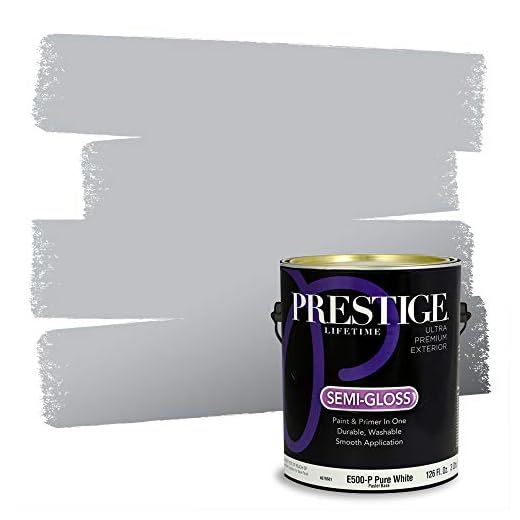PRESTIGE Paints Exterior Paint and Primer In One, 1-Gallon, Semi-Gloss, Comparable Match of Sherwin Williams* Lazy Gray*