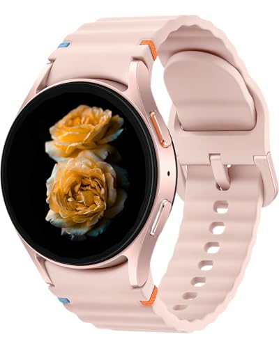 Sportowa silikonowa opaska compatible with Samsung Galaxy Watch FE 7 6 5 4 Band 40 44mm/6 Classic 43 47mm/4 Classic 42 46mm/5 Pro 45mm Band, one-click rowkowany pasek uniseks, Różowy