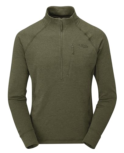 Rab Mens Nexus Pull-On - Lightweight Fleece Jacket for Trekking & Climbing - Olive (Olive) - X-Large