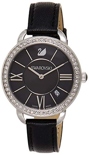 Swarovski Watch Aila Day black reference 5172151 Swiss made, leather strap