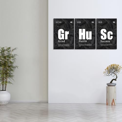 Impression sur toile haute définition avec lettrage moderne Grind Hustle Success - 3