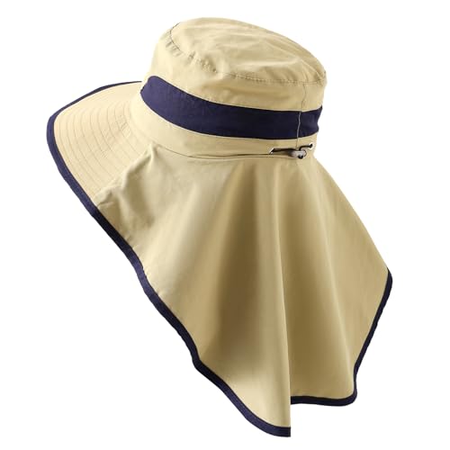 Jastore Kids Sun Hat UPF50+ Sun Protection Bucket Hat Toddler Summer Beach Hats with Neck Flap for Girl Boy Ages 3~73