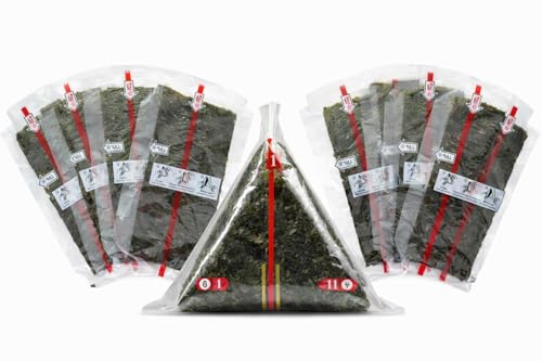 LEQC Onigiri Wrapper with Nori Separator Rice Ball Packaging to Keep Seaweed Crispy Disposable Japanese Onigiri Wrapper 100 Count