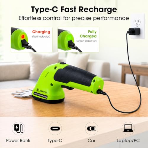 Image of 2-in-1 Cordless Hedge Trimmer, Handheld Shrub Trimmer, 8.4V Battery, Dual-Edge Blade, Lightweight Grass Shears for Lawn, Garden & Shrubs, Easy One-Hand Operation.