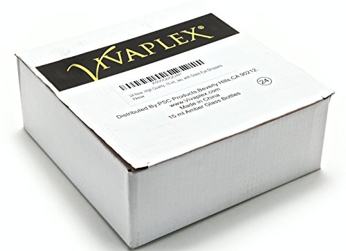 Vivaplex 24, Amber, 15 Ml (1/2 Oz) Glass Bottles, With Glass Eye Droppers #TOP1