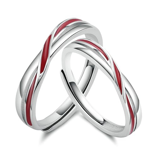 BCughia Anillos Pareja Plata de Ley 925, Anillo...
