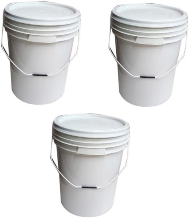 V L POLYMERS Plastic Bucket with Air Tight Leak Proof Lid 20 L (White