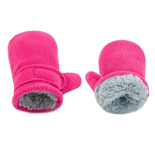 Image of BAVST Baby Toddler Winter Mittens Girls Warm Fleece Lined Gloves Kids Sherpa Lined Mittens for Boys