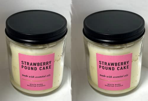 Bath & Body Works White Barn Strawberry Candle (2‑Pack)