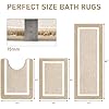 Pauwer 3-Piece Bathroom Rugs Set, Ultra Soft Non-Slip Microfiber Shaggy Bath Mats, Beige, 18"x26", 18"x48", U20 x24