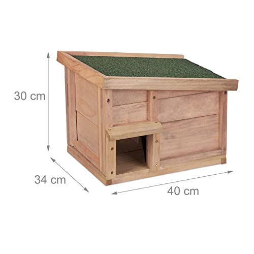 Cueva para animales con suelo de madera natural y tejado impermeable Relaxdays 5