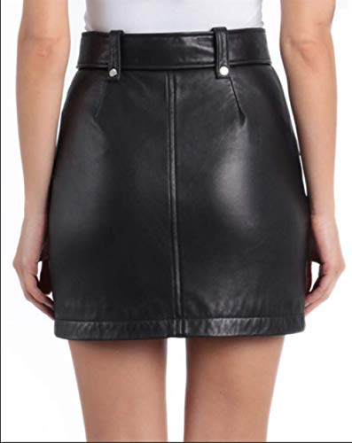 Black Leather Moto Biker Mini Skirt2