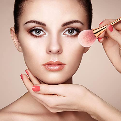 Beature 2 Pieces Large Mineral Powder Brushes, Soft Fluffy Makeup Brushes For Foundation, Blush And Highlighter, Professional Makeup Set For Blending, Buffing, Contour Formation (Rose Gold) #TOP3