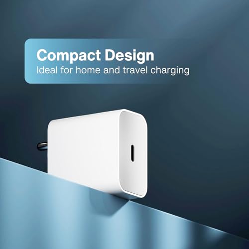 Image of Apple 20W USB-C Fast Charger with 6.6Ft Braided Cable | Compatible with iPhone 15 /15 Plus /15 Pro /15 Pro Max, iPhone 16 /16 Plus /16 Pro /16 Pro Max, iPad (USB-C) & Samsung Galaxy S Series Smartphones