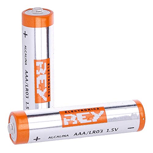 REY Pack de 2 Pilas Alcalinas AAA LR03 1.5V, Alta Duración
