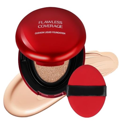 LOPHE Cushion Foundation, 2 en 1 Air Cushion Foundation, Base Líquida de Larga Duración, Base de Maquillaje con Borla para Tono de piel Uniforme, Maquillaje Impecable (03#PEACH BEIGE)