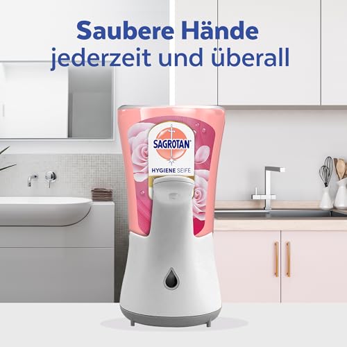 Sagrotan No-Touch Nachfüller Rose und Shea – Für den automatischen Seifenspender – 5 x 250 ml Handseife – Ansicht 5
