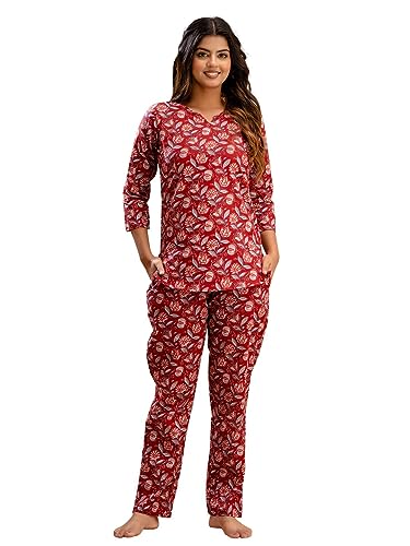 Image of feranoid Women Full Sleeves Cotton Nightsuits