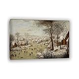  Pieter Brueghel - Paysage d\'hiver . Reproduction de Tableaux célèbre.Images d\'art mural sur toile pour la décoration de la chambre à coucher du salon. Bois Encadré 50x80cm(19.6x61.5in) Encadré