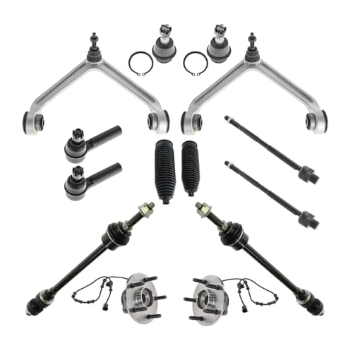 DSAUWDN Front Ball Joint Tie Rod Control Arm Tie Rod Wheel Bearing Suspension Kit 14pc 14pcs for Dodge for Ram 1500 2002-2005,Repair Your car