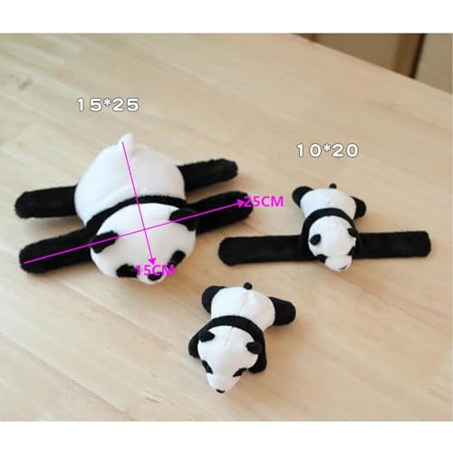 Image of Cute Panda Slap Bracelet Plush Toy - Soft Stuffed Animal Wristband for Kids & Adults, Adjustable Snap Wrist Plush, Fun Gift, Curtain Holder, Stress Relief Toy