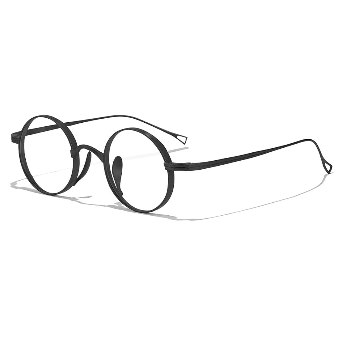 Vintage Herrenbrille, flaches Design; Premium-Titan-Rundbrillengestell; Ultraleichte Computerbrille für Damen
