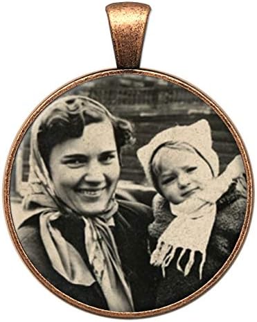 Memorial Wedding Day Bridal Flowers Bouquet Photo Charm Round Copper Picture Frame 1 Inch with Resizing Software