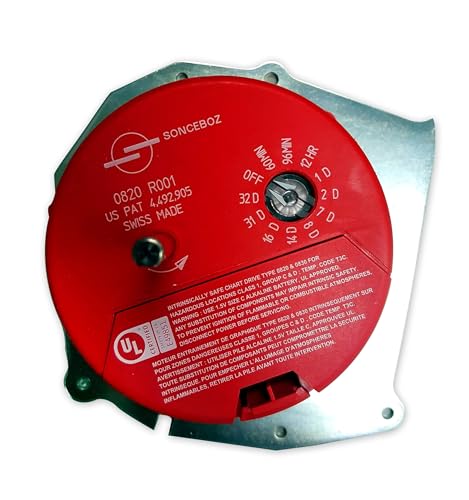 Sonceboz 820R001 Chart Drive, Battery Operated Circular Chart Recorder Drive, 1.5V, 12 Selectable Speed Settings, Clockwise Rotation