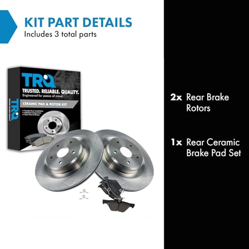 Image of TRQ Rear Brake Pad and Rotor Set Ceramic | For 2019-2020 Subaru Ascent