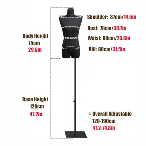 Mannequin buste de couture noir en lin idéal pour valoriser vos tenues