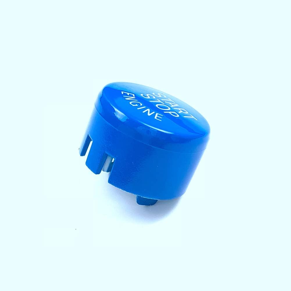Replacement ABS Plastic Car Engine Start Stop Switch Button Sticker Cover for BMW F20 F21 F22 F23 F30 F31 F32 F33 F10 F11 F12 F13 F01 F02 F48 F25 F26 F15 F16 with Off Button Blue