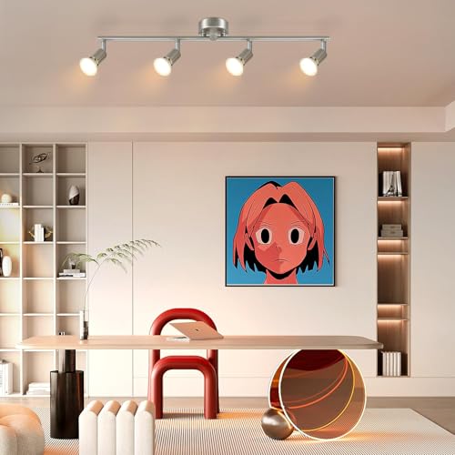 Glitzerlife LED Deckenstrahler 4 Flammig Deckenleuchte - Deckenlampe Deckenspot GU10 Küchenlampe Modern Schlafzimmerlampe innen Schwenkbar 350° für Wohnzimmer Flur Ohne Leuchtmittel