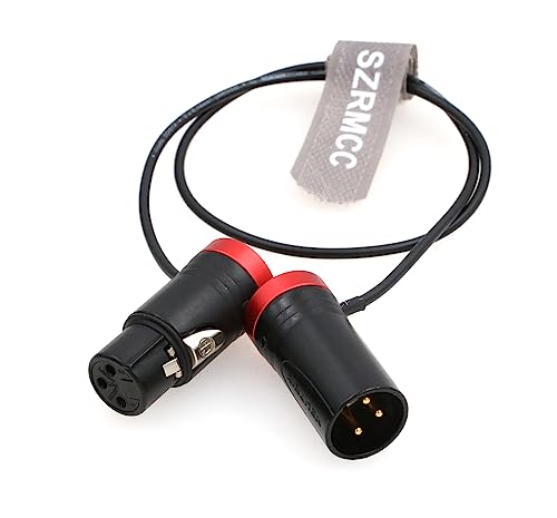SZRMCC XLR Cable XLR 3 Pin Male to3 Pin XLR Female Low-Profile Audio Cable for Sound Devices 633 688 788T 302 552 Zaxcom Recorder Device Zoom F8 (Red Cap) - Image 2