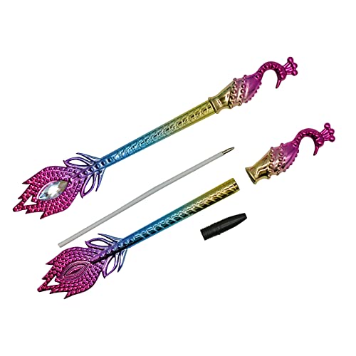 12 bolígrafos decorativos con pluma de pavo real azul 0.5 gel miniatura 6
