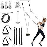 FASPUP Kabelzug Fitness Kabel Latzug Fitness Bizeps Rücken Trainingsgerät Kabelzug Pulley System Latzug-Maschine Arm Krafttraining Home Gym Workout Equipment (4m Kabel)