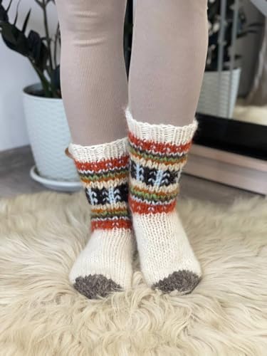 Hand Knitted Extra Thick Wool Socks, Large Sizes, Pure Organic Wool, Cozy Bed Socks,Therapeutic Warmth, Perfect Christmas Gift,Free Shipping4