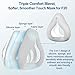 Improved Set for AirFit F20 & AirTouch F20, Includes 3-in-1 Hybrid Cushion, Head Strap & Frame (No Elbow), Skin-Friendly, No Silicone Contact, Stable Fit CPAP Supplies by MEDICOLOR – Small