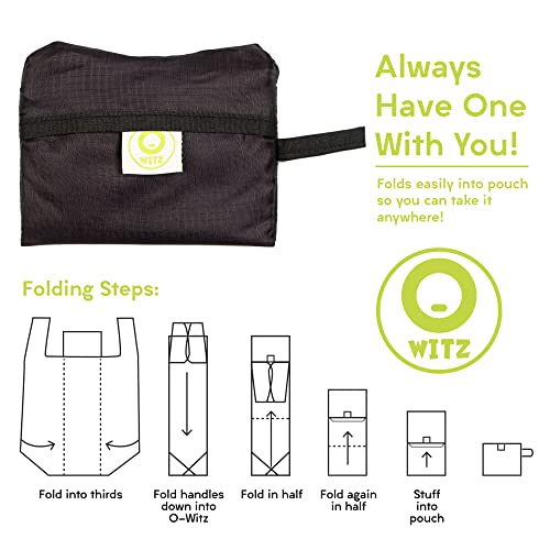O-Witz Reusable Grocery Bags | Vibrant Tote Bag For Groceries, Gym, Beach Gear, & More | Washable Design With Large Handles For Maximum Convenience | Folds Into A Small Pouch, Cat Gold #TOP3