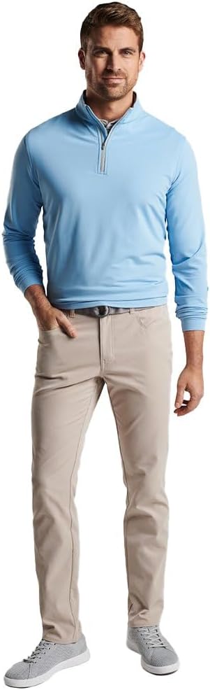 Solid Perth Quarter Zip in Cottage Blue by Peter Millar