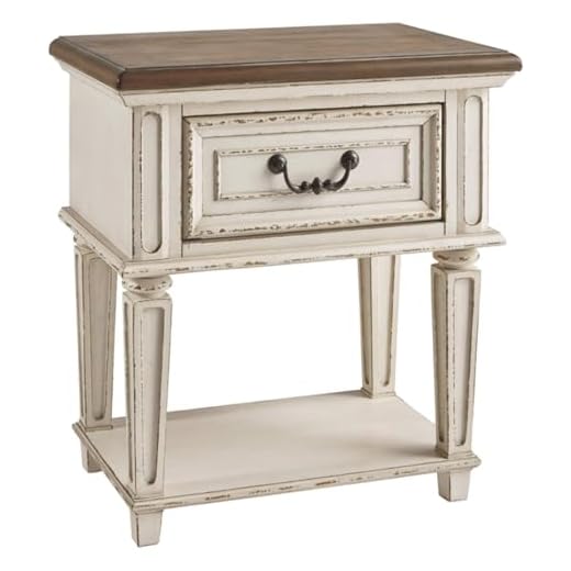 Signature Design by Ashley B743-93 Realyn Nightstand, Chipped White