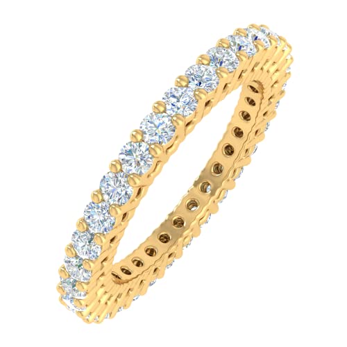 FINEROCK 0.66 to 0.80 Carat Diamond Eternity Wedding Band in 14K Gold