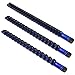 Olsa Tools 3 Pcs Kit Aluminum Sockets Organizer 1/4-Inch Drive x 20 Clips, 3/8-Inch Drive x 18 Clips, 1/2-Inch Drive x 16 Clips | Premium Quality Tool Holder (Blue)