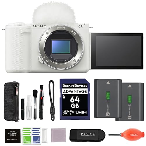 Sony Alpha ZV-E10 II �~���[���X�J�����o���h��(�z���C�g) (ZVE10M2W) �\��FZ-100�o�b�e���[�A64GB SDXC�������[�J�[�h&�ǉ��A�N�Z�T���[�t�� | Sony zve10ii