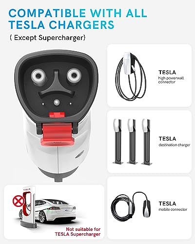Image of EV Charger Adapter for Tesla to J1772, Up to 60A 250V, IP65, NACS to J1772 Adapter, J1772 EV Charging Adapter Compatible with Tesla Wall Connector /Tesla Destination /Mobile Charger (for J1772 EVs Only)