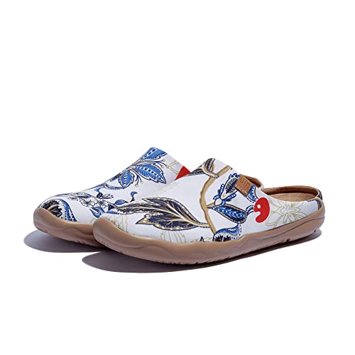 Image of UIN Slipper Woman Travel Art Painted Shoes Wide Toe Casual Home Slip On Mules Malaga