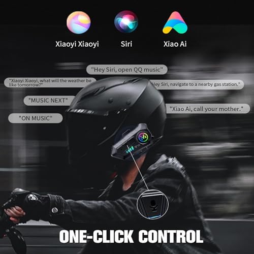 Intercomunicadores Bluetooth para casco de moto con micrófono cancelación ruido pack de 2 7