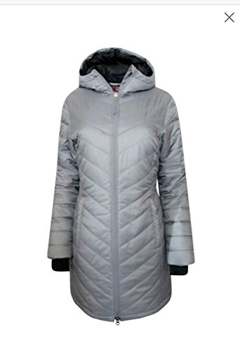 Columbia Omni-Heat Morning Light II Hooded Womens Coat Parka, Silver, Small