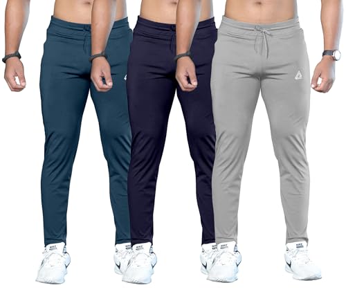 Image of FTX Men Solid Regular Fit Polyester Track Pant (Pack of 3)