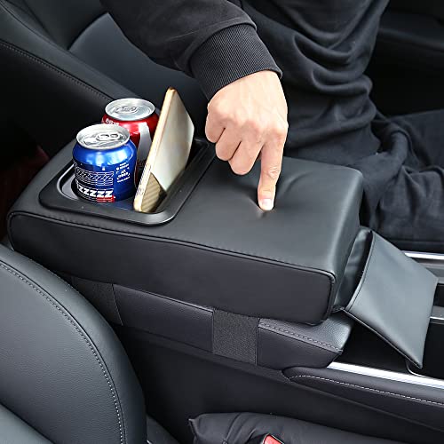 Auto Center Console Armrest Pillow, Memory Foam Car Armrest Cushion With Cup Holder And Phone Holder Storage Bag Universal For Most Car #TOP5