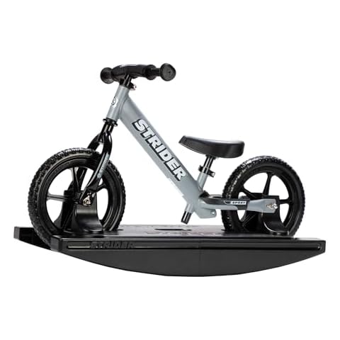 Strider 12” Sport Bike (Matte Gray) + Rocking Base - Helps Teach Baby How to Ride a Balance Bicycle - for Kids 6 Months to 4 Years - Easy Assembly & Adjustments Cover